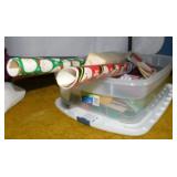 Storage tote w/ lid - Christmas gift bags &