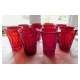 8 Noritake Perspective ruby red glass tumblers,