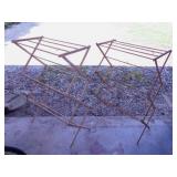 2 wooden folding drying racks