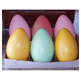 Set of 6 Easter Egg blow molds in box, 14' tall
