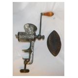 Antique food grinder - Asbestos cast sad iron