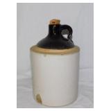 Antique half gallon crock whiskey jug w/ cork