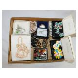 Flat of costume jewelry, some new