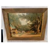 Neoclassical 1920's Townscape print in barnwood