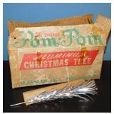 1950's Sparkler pom pom aluminum 2' Christmas tree