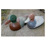 2 wood duck decoys, 1 signed Brian Flint Hill, VA
