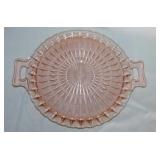 Jeannette Windsor pink Depression glass tray, 10'