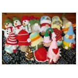 16 hand crocheted gnomes & snowmen