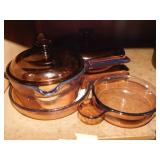 Visions glass cookware: Large skillet w/ lid -