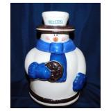 Ceramic Snowman Oreo cookie jar