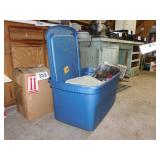 Painting supplies in storage tote w/ lid
