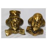 Brass: Heavy 1970's clown bookends by PM