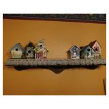 Decorative bird houses - Wooden wall shelf