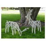2 lighted Christmas yard art reindeer,