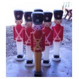 6 Christmas Toy Soldier blow molds, 32' tall