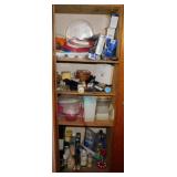 Contents of utility closet: Kitchen items, paper