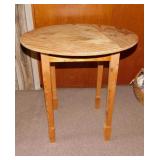 Hand crafted plywood table, 25" diam. x 24.5" tall