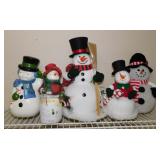 Snowman home dï¿½cor, 3 are lighted