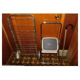 Costco 2 step ladder - 2 canes - Metal basket