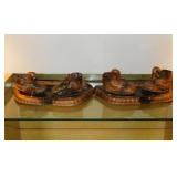 2 pair Mid Century bronzed baby shoes, 10' wide