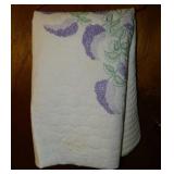 Hand embroidered floral quilt