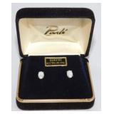 New Australian Opal pierced earrings in box -
