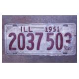 11 embossed metal Illinois license plates
