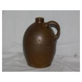 Antique salt glaze ovoid crock jug w/ cork, 7'