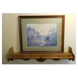 Amish Horse farm print by Carl Valente, matted &
