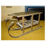 Vintage wooden sled table, 27' x 11' x 14' -
