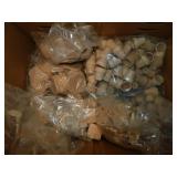 Wooden craft supplies: blocks, wheels, various