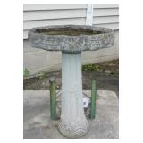 Cement bird bath, 19" diam. x 17" tall