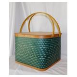 Large green wicker picnic baskets