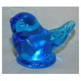 Signed 1989 Leo Ward glass Bluebird of Happiness,