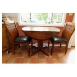 Double drop leaf dining table & 4 chairs,