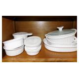 Corning French White: Baking dishes & serving