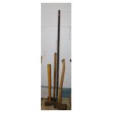 Railroad pry bar - Sledge hammer - Axes