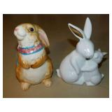 Easter bunny rabbits & egg topiary