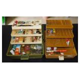 2 Old Pal tackle boxes & contents: Fishing lures -