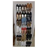 18 pair size 8 ladies shoes - Metal shoe rack