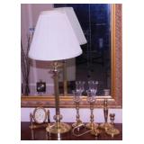 Brass: Linden quartz desk clock - Buffet lamp w/
