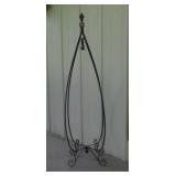 Wrought iron hanging basket stand w/ glass ball