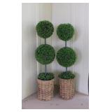 2 plastic topiary planters, 36' tall -