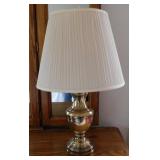 Table lamp w/ pleated linen shade, 26' tall