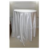 3 legged wooden vanity table w/ drape, 20'