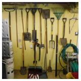 Long handled tools: Rakes - Shovels - Pitchfork -