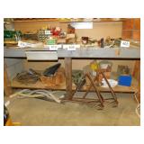 Contents of work bench lower shelf: Copper tubing