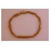 10K tested yellow gold 16' chain necklace,
