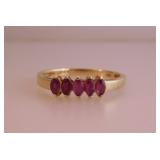 10K yellow gold & marquise amethyst? ring,