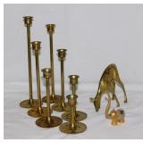 Brass: Grazing doe deer, 4.5' tall - Good Luck